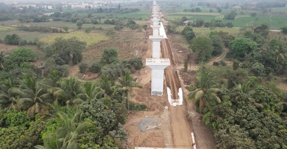 bullet train pier work Navsari 1